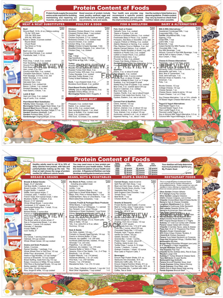 Protein Content of Foods – Nutrition Graphics